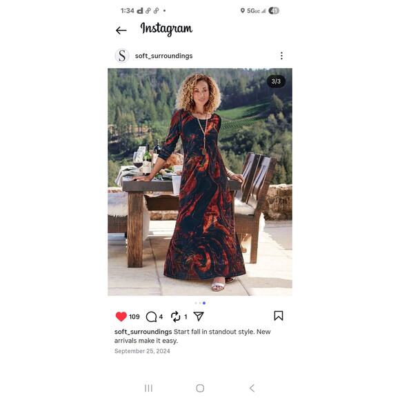 Soft Surroundings Whimsigoth Velvet Womens Large Santiago Art to Wear Maxi Dress - Picture 12 of 12